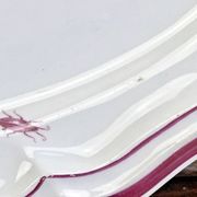 Old oblong oval dish 41.5 x 27 Gien model landscape pink 1938/1960