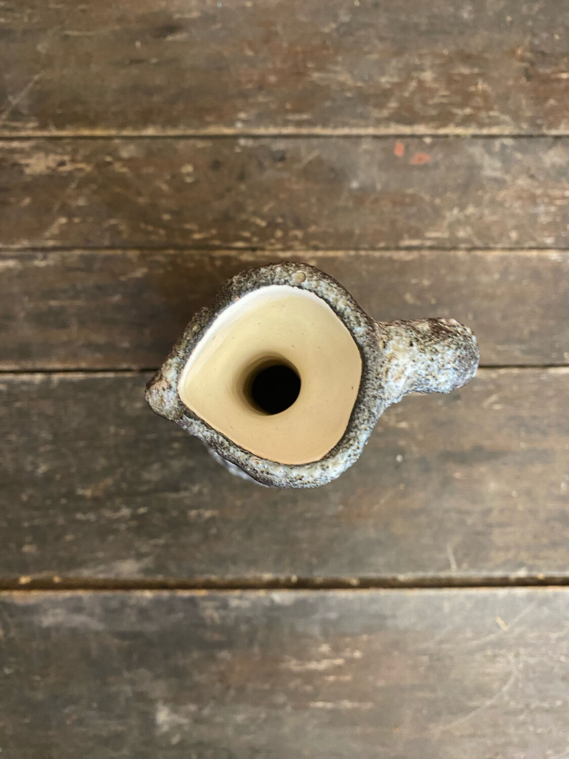 Old pitcher annette roux fat lava ceramics grey & bubbles