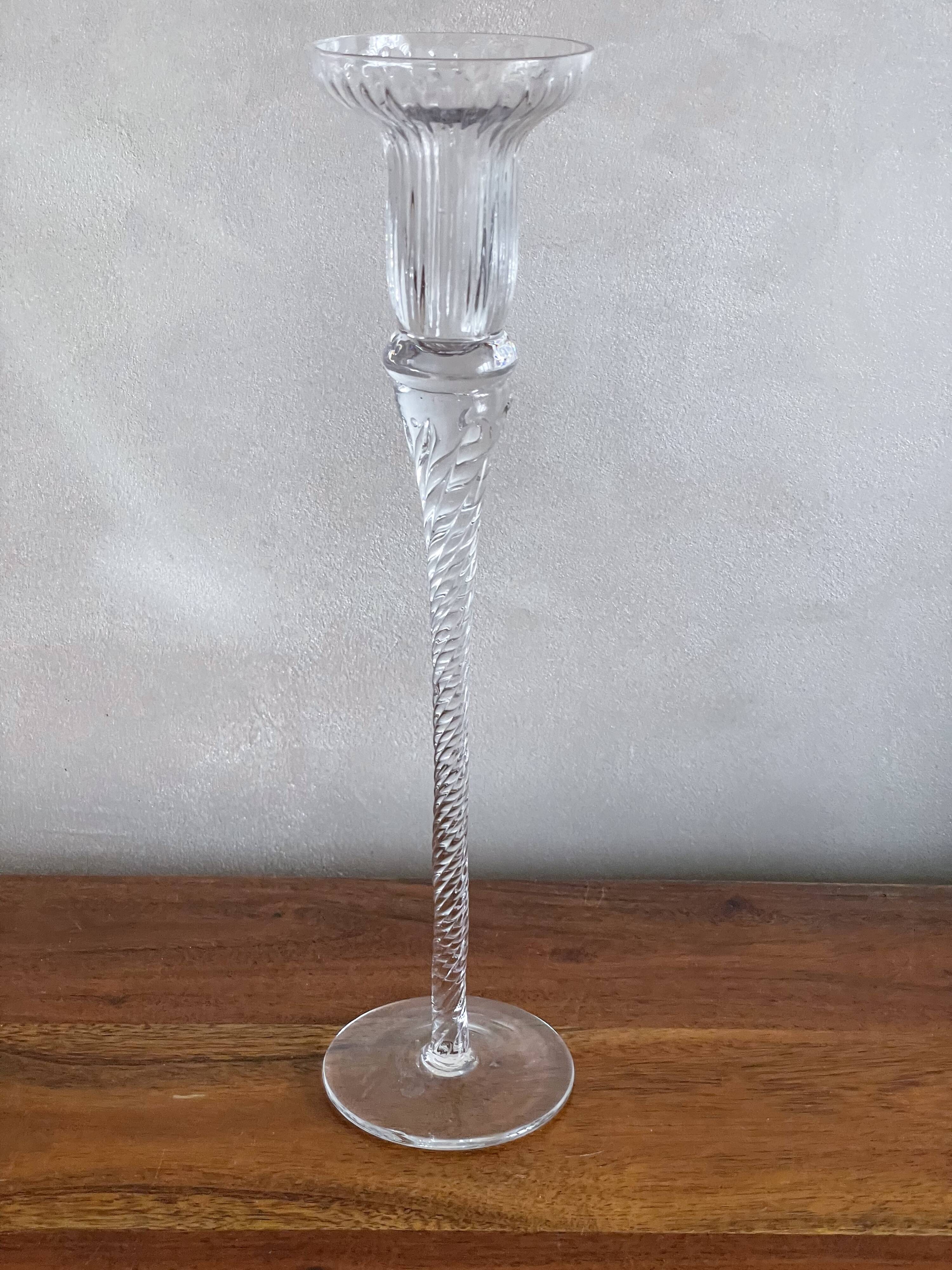 Blown glass candle holder