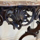 Console Louis XV en chêne sculpté, patine noire, XVIIIeme siècle