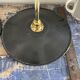 Pair of black enamelled sheet metal wall lamps electrified to nine