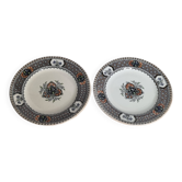 Pair of Royal Doulton plates 20.5 cm English earthenware Imari decoration 19th century