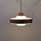 Danish space age hanging lamp, from the 80s, made of lacquered aluminum and acrylic plastic