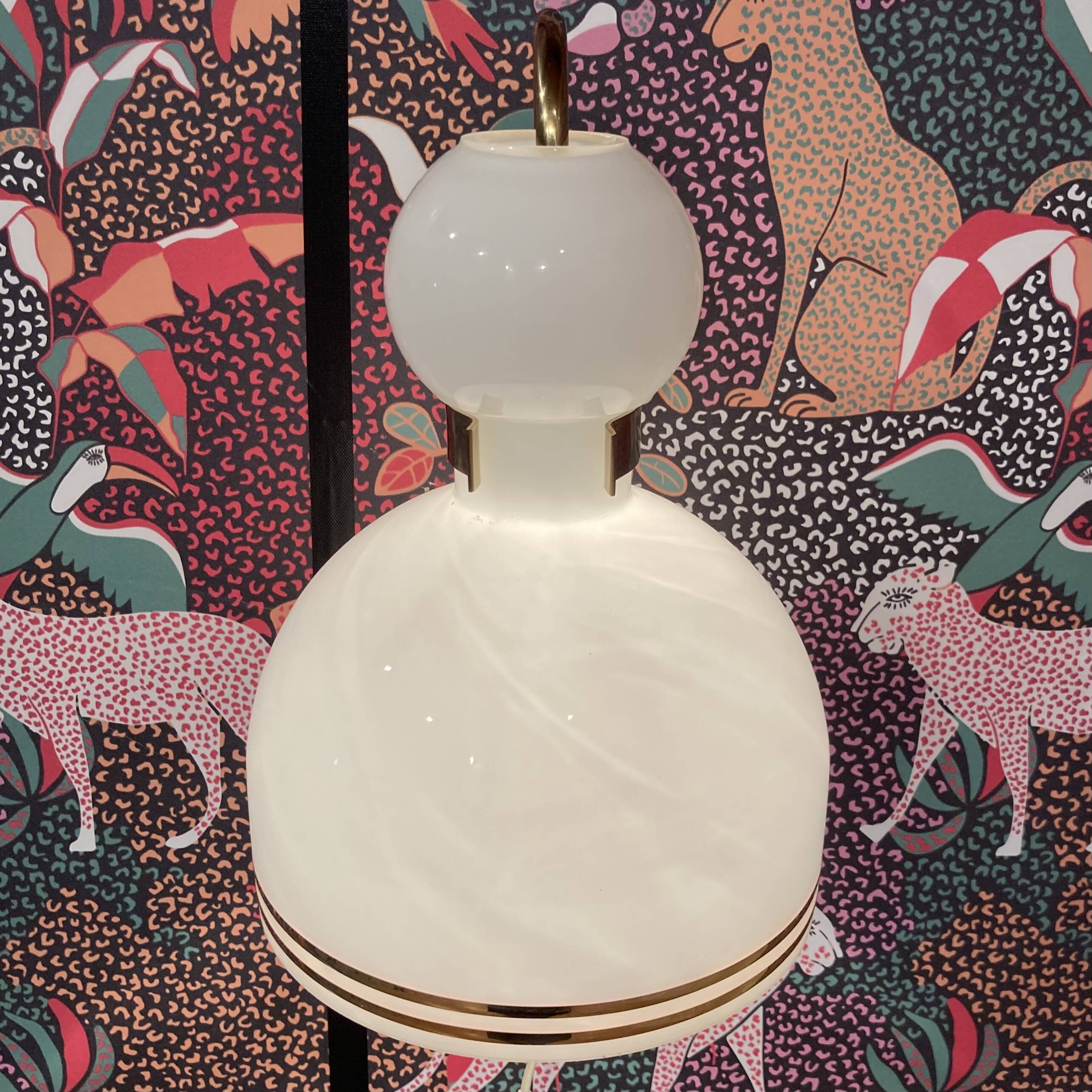 Grande applique verre et métal Design scandinave 1960.
