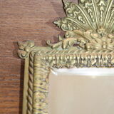 Pair of beveled bronze mirrors louis XIV