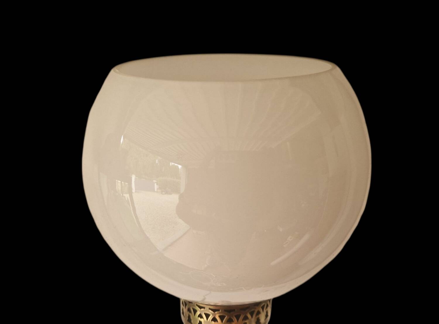Pair of Napoleon III style brass and opaline wall lights