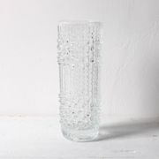 Vintage Clear Pressed Glass Vase: CandleWax Design, Czech Republic, 1972