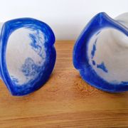 Noverdy white and blue glass paste lampshade