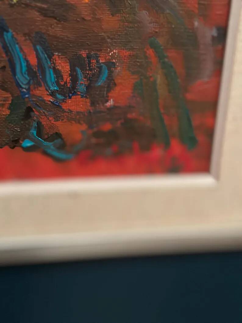 Original Swedish Oil on Canvas 'Still Life with Flowers' by Eric With