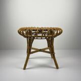 Vintage Rattan Stool attributed to Franco Albini, Italy, 1960s
