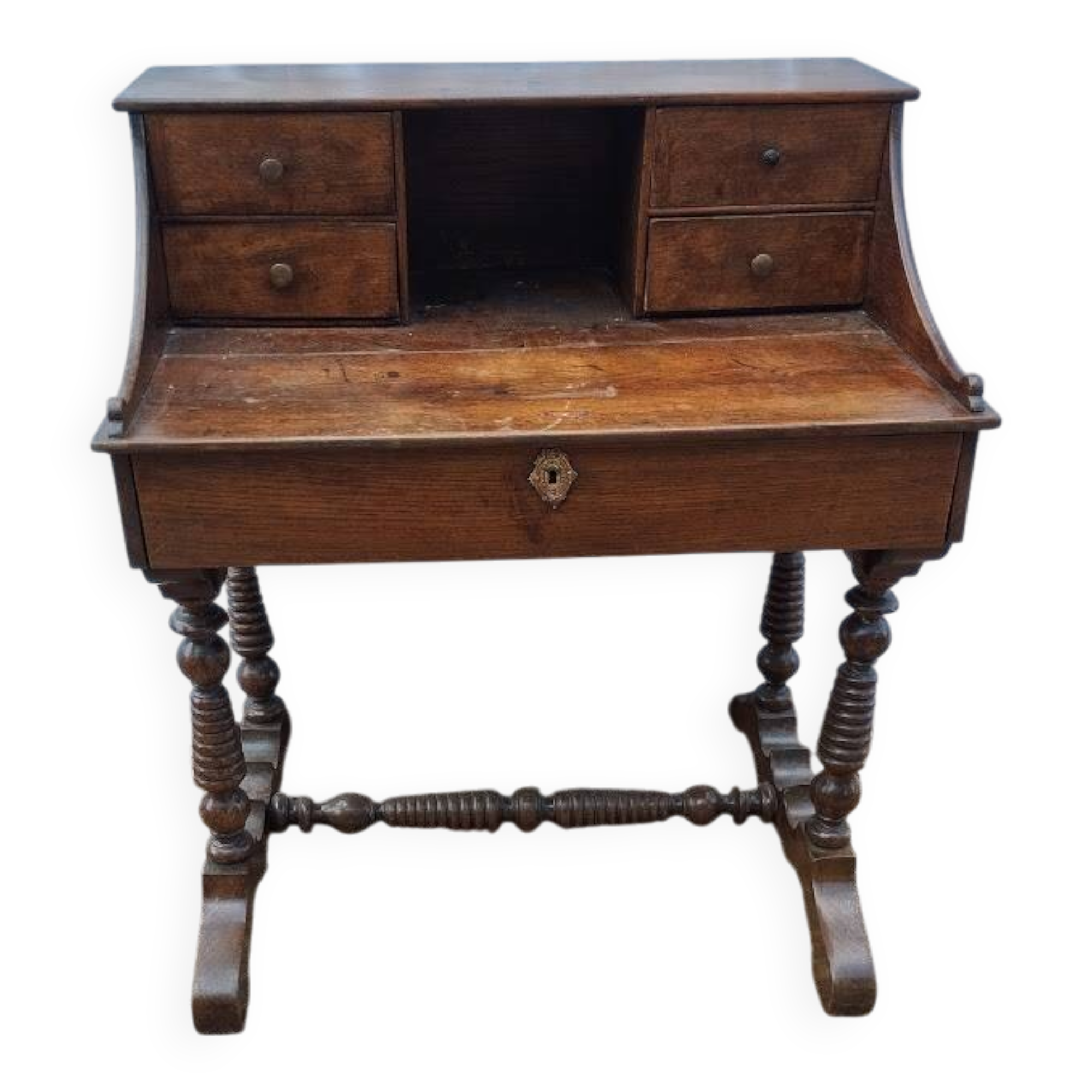 Victorian oak graduated desk – circa 1890-1910.