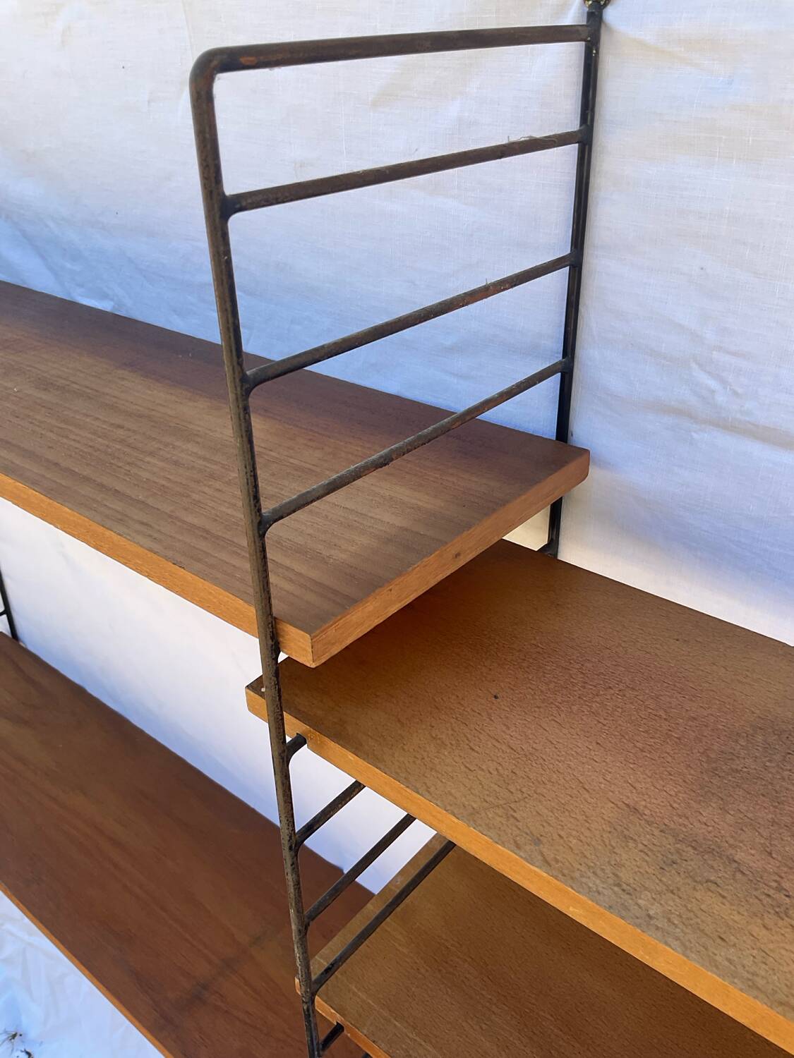 1960s String shelf in teak and metal