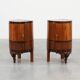 Pair walnut and marble Art Deco Nightstands, Italy 1920s