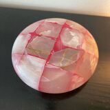 Pink and white onyx ashtray