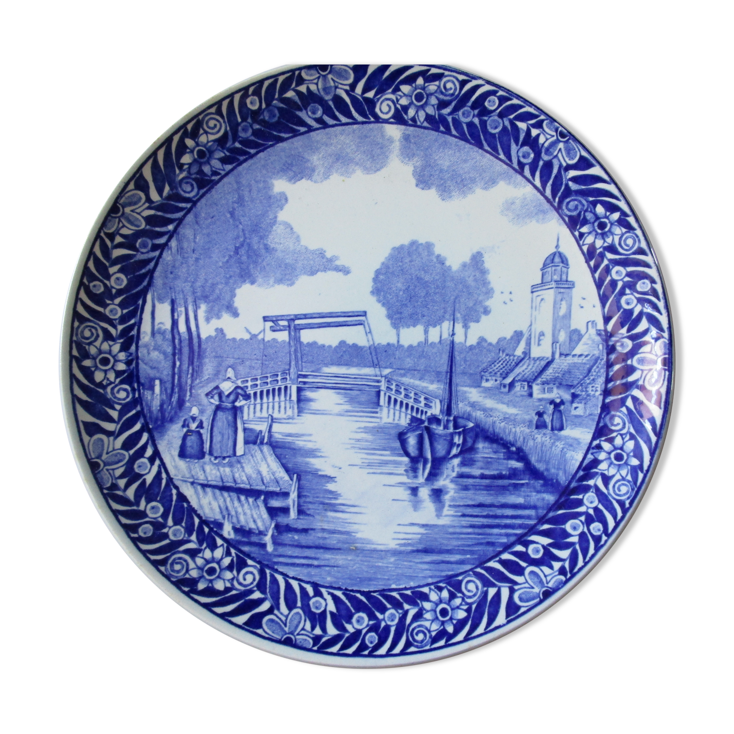 Assiette bleu décorative murale
