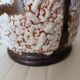 Large brutalist lamp base in glazed ceramic, Fat Lava decor 1970.