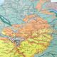 Old map of France Paris basin 43x43cm from 1950