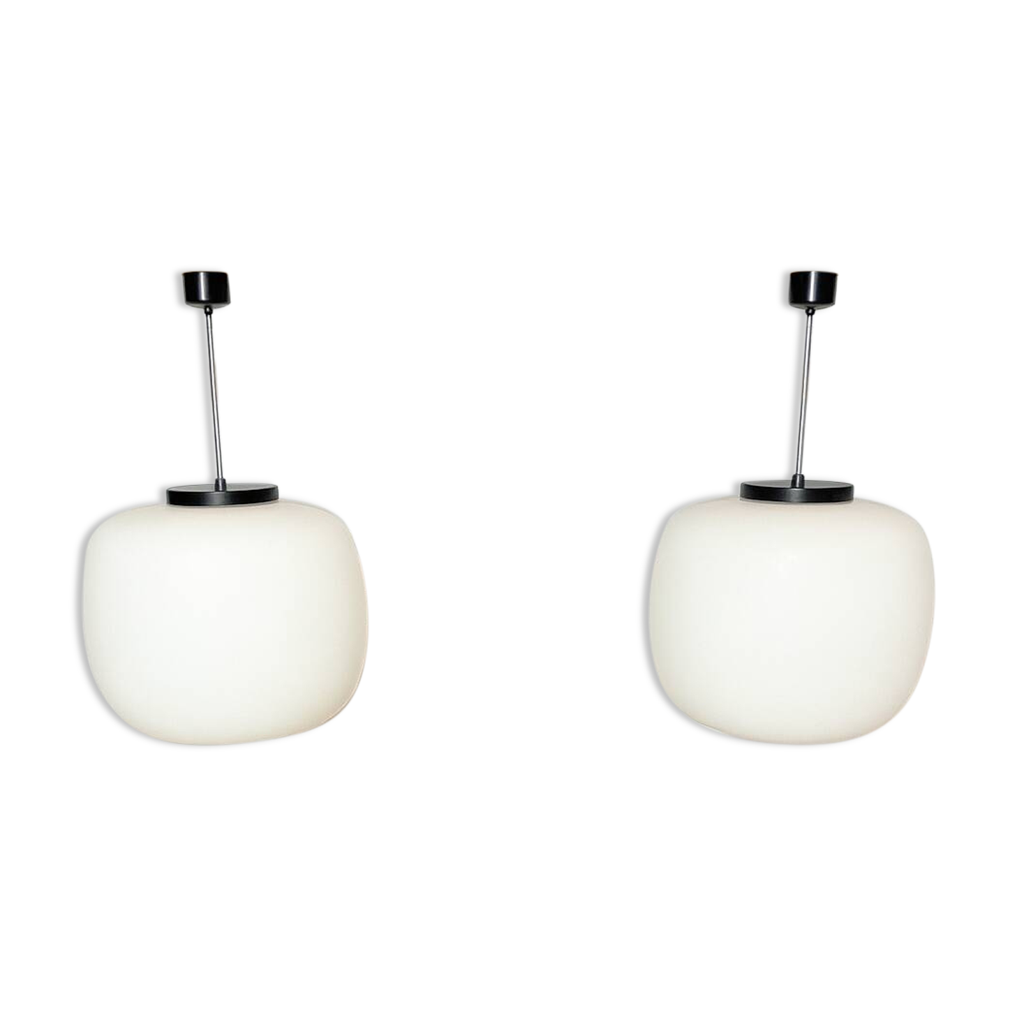 Pair of huge 1970 pendant lights