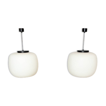 Pair of huge 1970 pendant lights