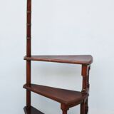 Spiral staircase for library made of mahogany wood