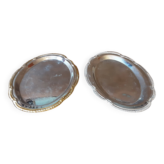 Set of 2 small stainless steel dishes