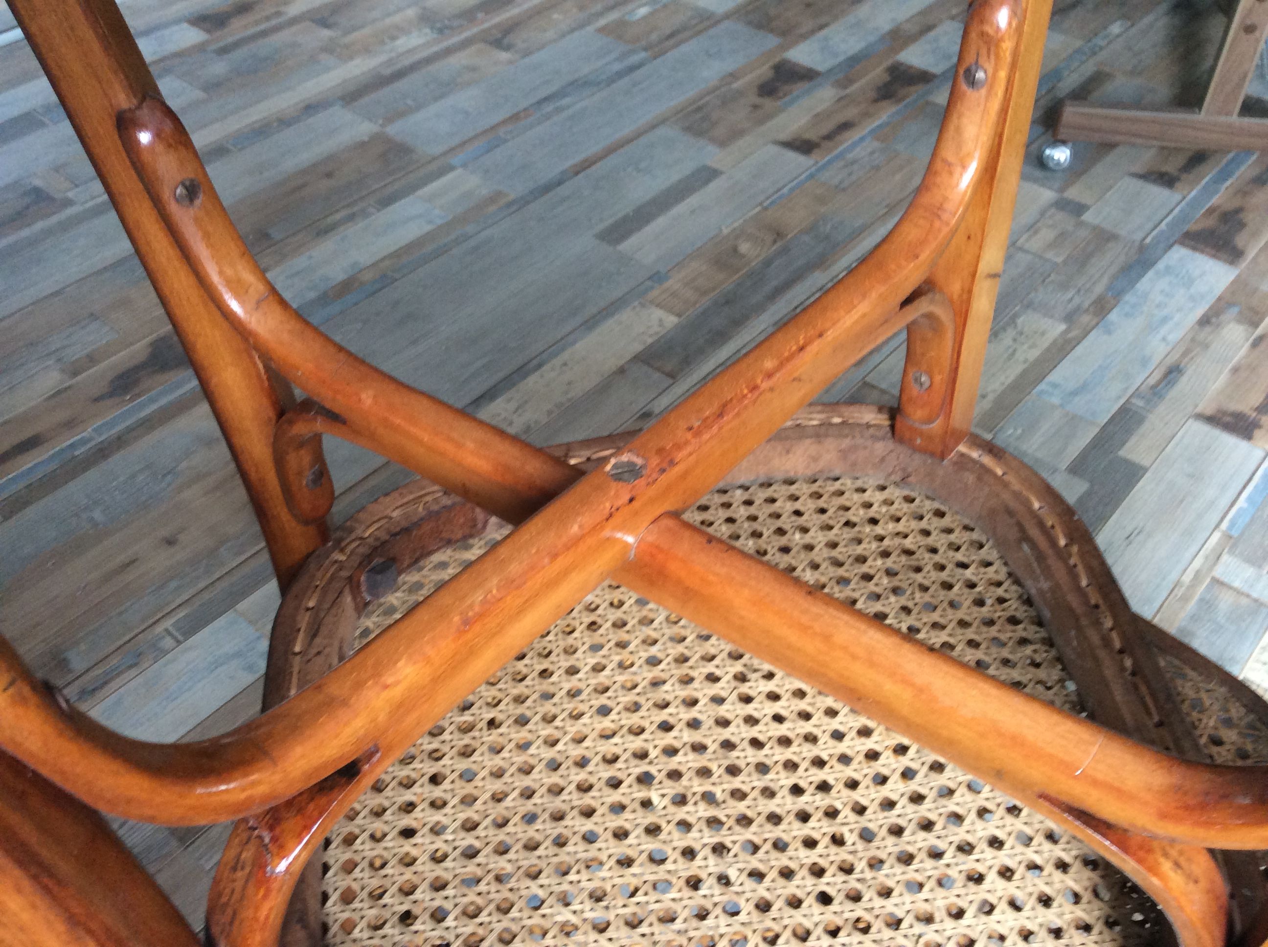 Series of 6 bistro chairs from the 50s patented SGDG
