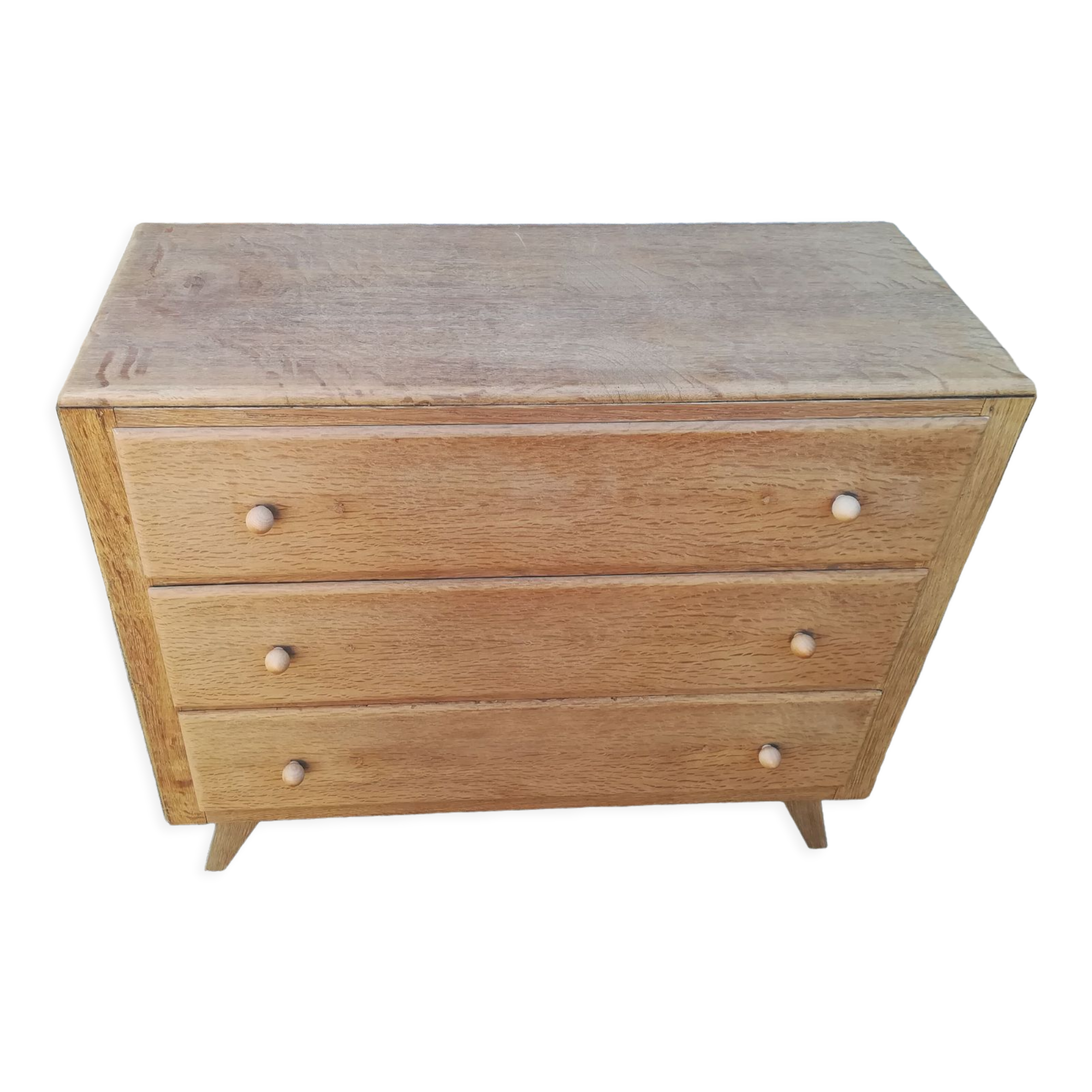 Vintage raw oak chest of drawers