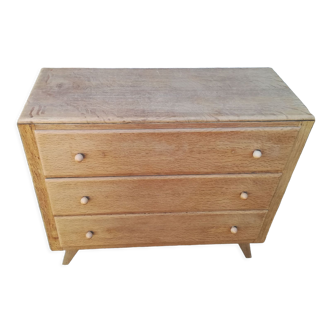 Commode vintage en chêne brut