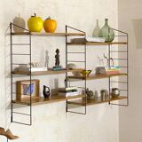 Antique Large Double Wall Shelf - Metal & Wood - 50/60's