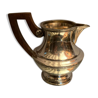Silver metal milk pot and Louis XVI style wooden handle