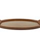 Mid-century wood and brass tray, Italy 1950s