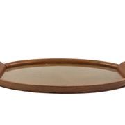 Mid-century wood and brass tray, Italy 1950s
