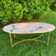 Oval living room table in onyx