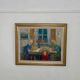 Original mid-century Swedish oil on canvas – “Family” by Eric With – vintage & framed – 75 × 91 cm (29.5" × 35.8")