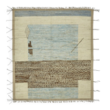 Handwoven Turkish Rustic 261 cm x 302 cm Beige Wool Carpet