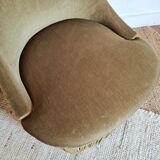 Bronze green velvet toad armchair