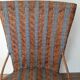Vintage set of 2 garden woven rattan chairs - sky blue nets - 40