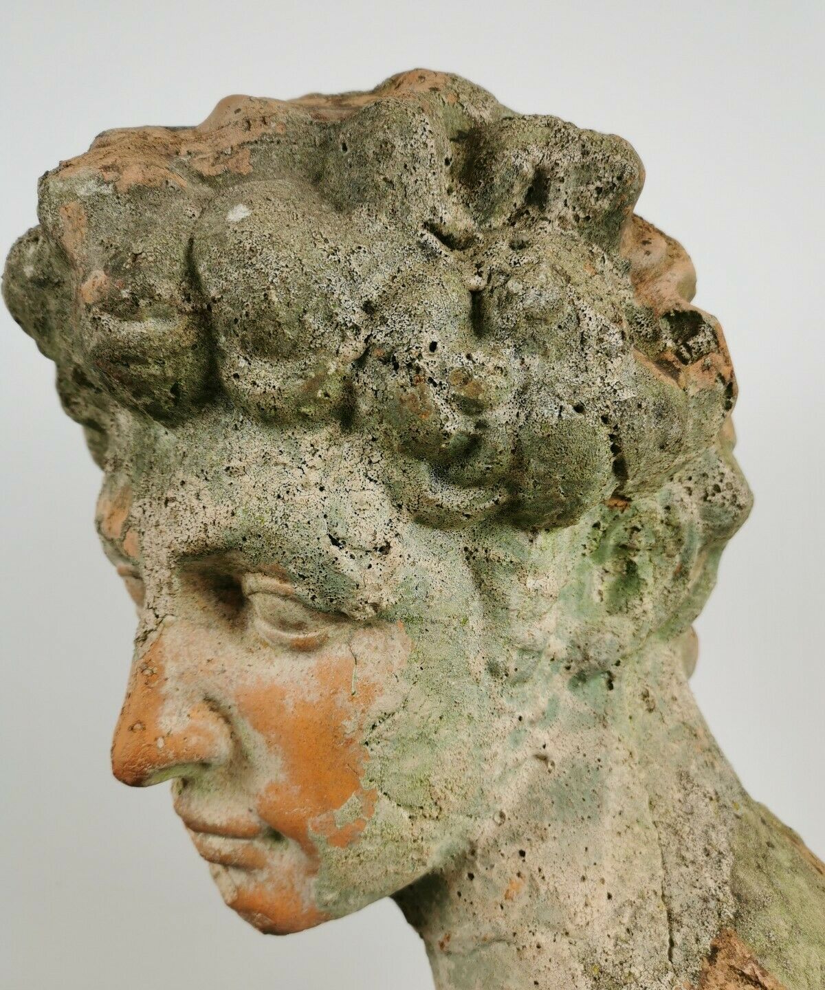 Antique 19th/20th century substantial terracotta Roman Michelangelo David Bust