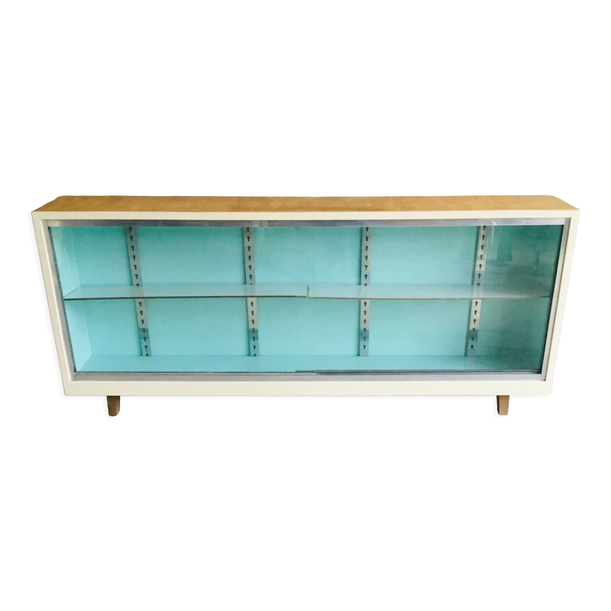 Showcase on feet forming enfilade - vintage furniture - 1960