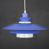 Blue design lamp by jeka metaltryk model stine - denmark 1970 - 100 % original