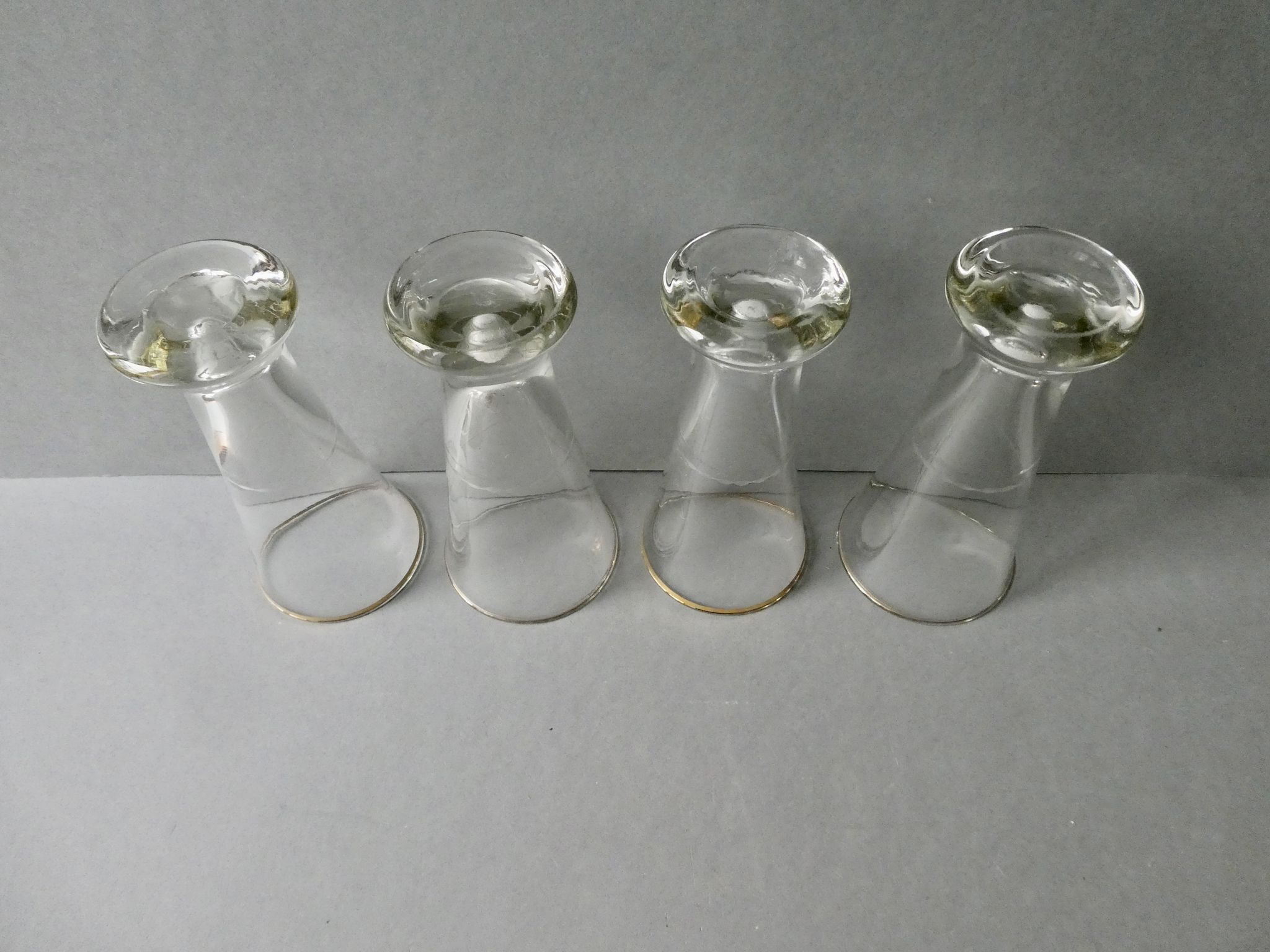 4 verres de bistrot, à pastis, à Ricard, années 40