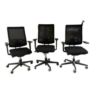 Set of 3 office chairs Sedus model Black dot air