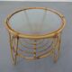 Italian Bamboo & Glass Coffee Table, 1950s