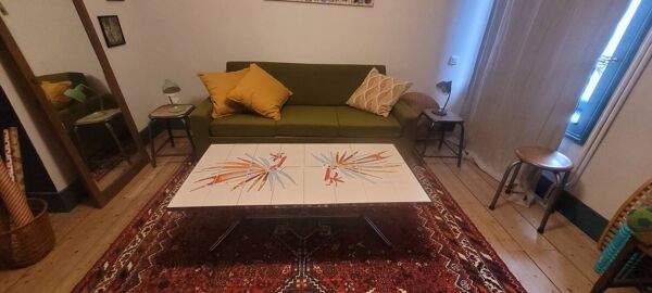 Table basse vintage ADRI – céramique décorative – années 1960/70