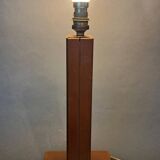 Modernist lamp base in fawn leather 1950s Le Tanneur Paris.
