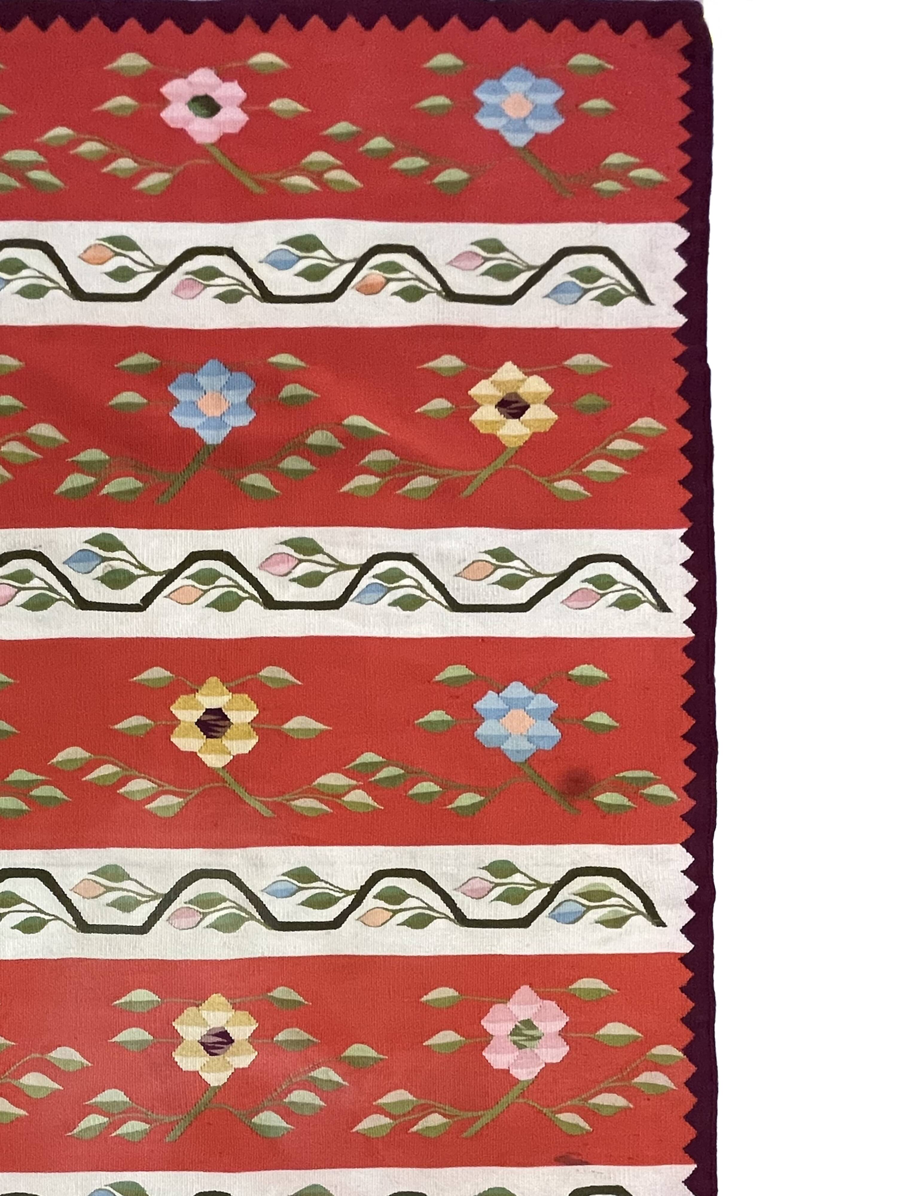 1950s Moldavian Kilim Runner Rug 96 x 200 cm