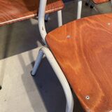 Series of eight obo school chairs from the 70s