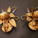 Shabby Wandlampe vergoldet Blattgold Kristallelemente Hollywood Regency 70s