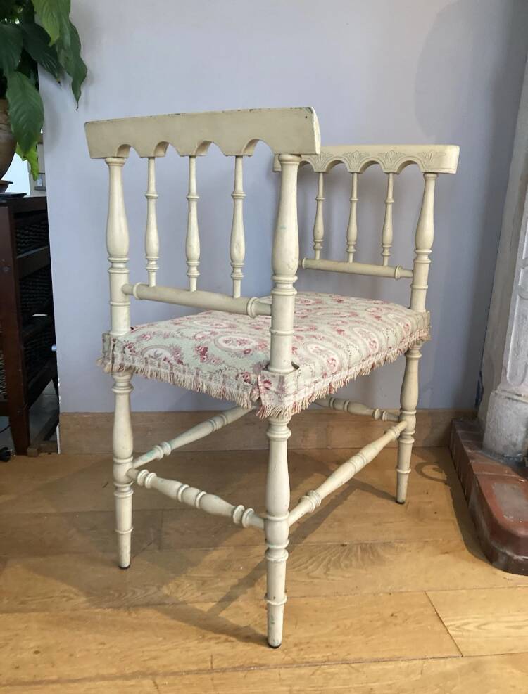 Straw-seated bench, late 19th/early 20th century (formerly a piano bench)