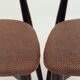 Set of 4 Modern Beech Wood Dining Chair, Herringbone terracota fabric